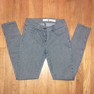 Railroad striped skinny jean